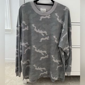 Aerie Oversize Camo Crewneck Long Sweatshirt